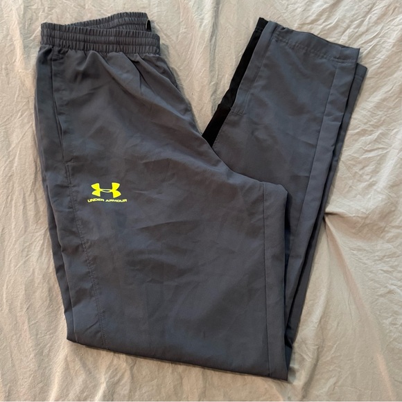 Under‎ Armour Heatgear Loose Fit Men’s Track Pants Size Med Blue/Gray -Ankle Zip - Picture 1 of 7